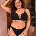 Women Plus Size Black Two Piece Swimsuit Chain Bikini Set