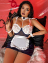 Women Plus Size Blue Maid Lingerie