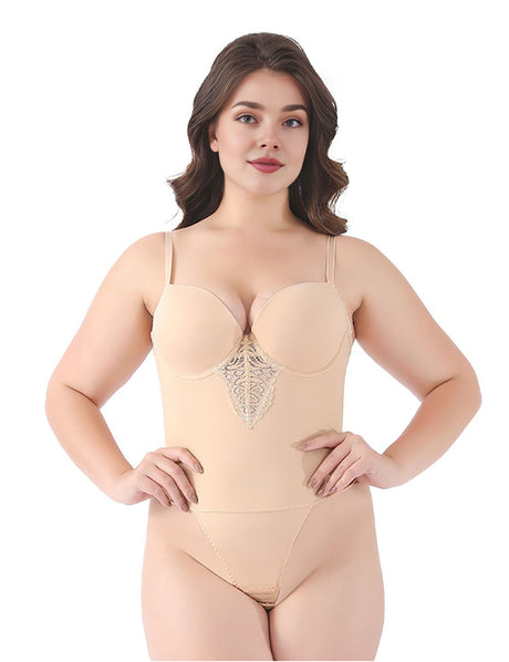 Women Plus Size Bodysuits Built-in Bra Shapewear | PRUSES