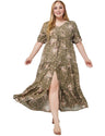 Women Plus Size Bohemian Print Oversized Dress