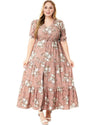 Women Plus Size Bohemian Print Oversized Dress