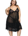 Women Plus Size Boudoir Set Lingerie Lace Babydoll-1