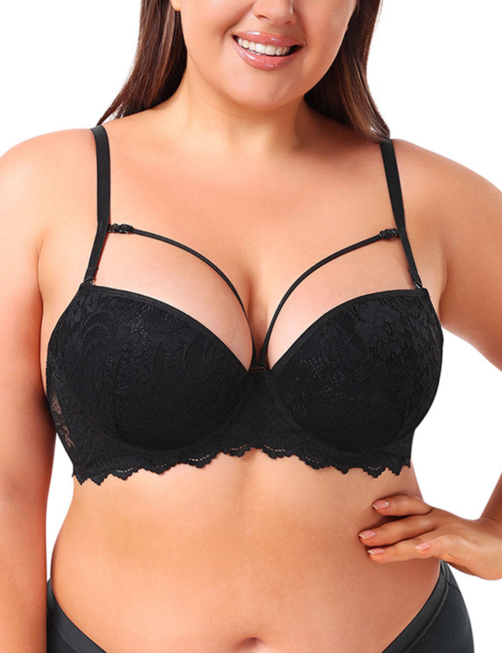 Women Plus Size Breathable Large Cup Underwire Bra | PRUSES-4