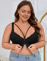 8XL Women Plus Size Button-Front Underwire Lace Push-Up Bra