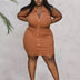 Women Plus Size Casual Sleeveless Wrap Dress-1