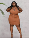 Women Plus Size Casual Sleeveless Wrap Dress-1