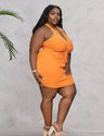 Women Plus Size Casual Sleeveless Wrap Dress-2