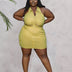 Women Plus Size Casual Sleeveless Wrap Dress