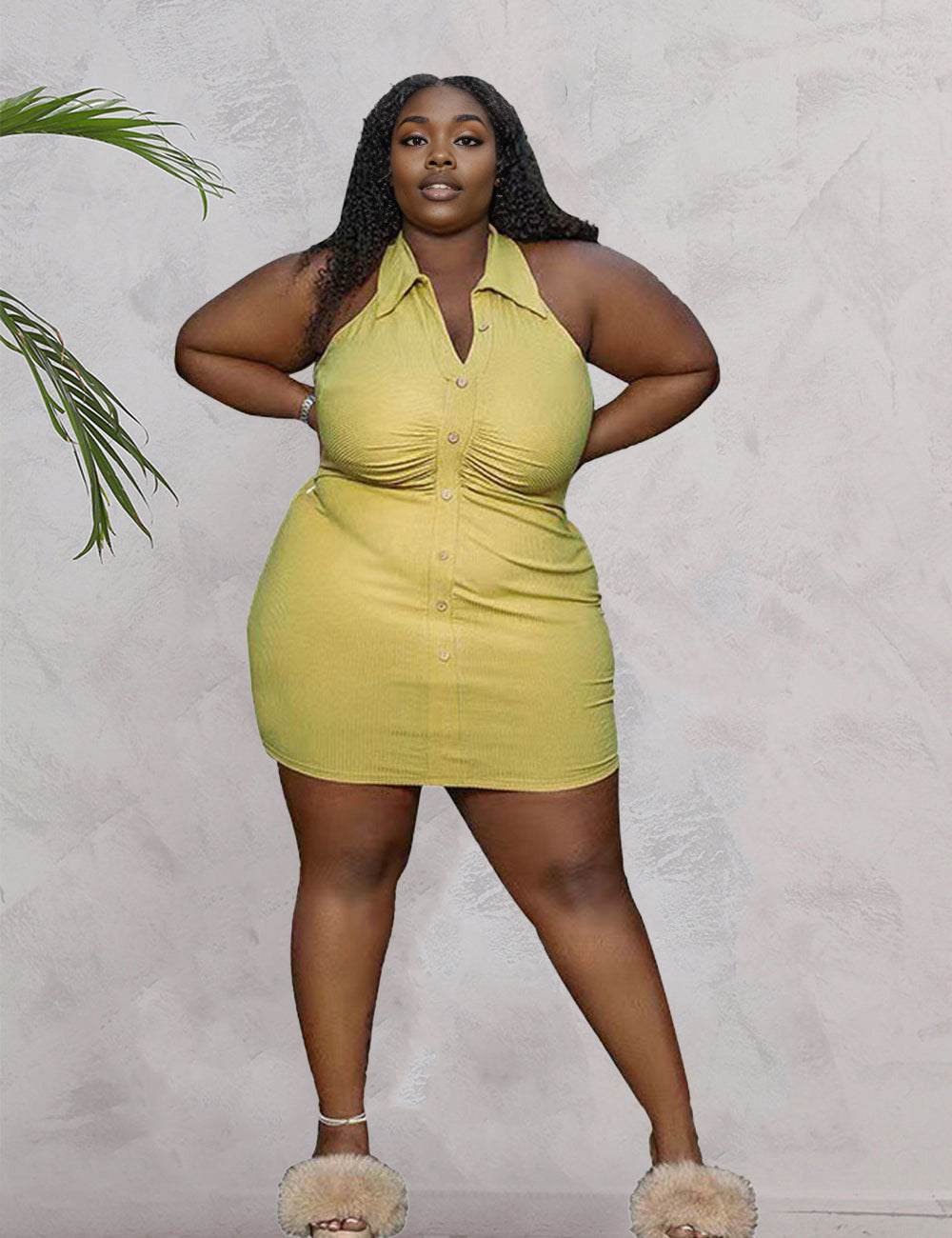 Women Plus Size Casual Sleeveless Wrap Dress