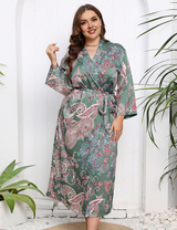 Women Plus Size Chinese Pattern Silk Drees-4
