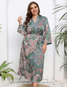 Women Plus Size Chinese Pattern Silk Drees-4