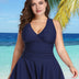 Women Plus Size Classic Hepburn style One Piece Swimsuit-3