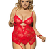Women Plus Size Classy Sheer Mesh See Through Back Hollow Babydoll Set-2