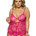Women Plus Size Classy Sheer Mesh See Through Back Hollow Babydoll Set-3