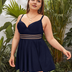 Women Plus Size Conservative solid color Two Piece Swim