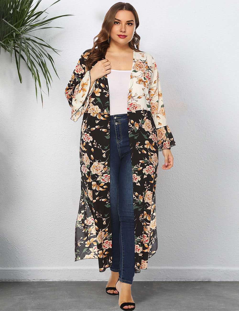 Women_Plus_Size_Contrast_Color_Ruffle_Sleeve_Sun_Protection_Cardigan_4