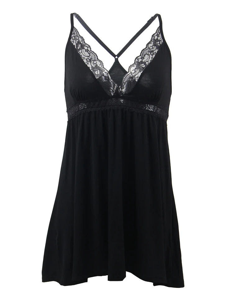 Women Plus Size Cotton High Quality Lace Stitched Babydoll-7