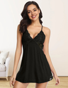 Women Plus Size Cotton Lace Backless Pajama Babydoll