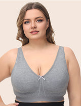 Women Plus Size Cotton Wireless Bra | PRUSES