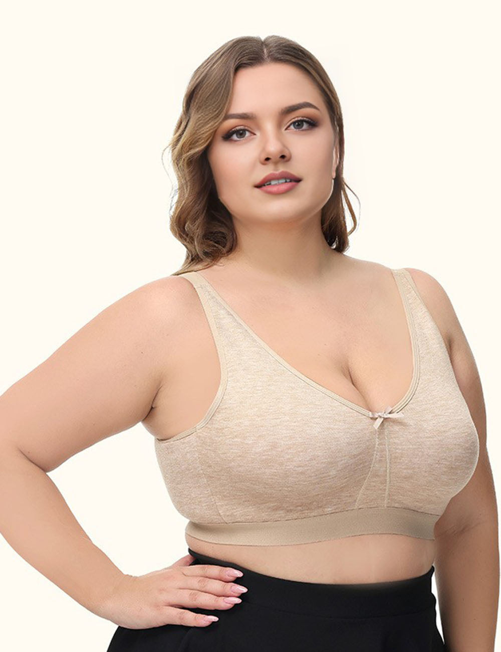 Women Plus Size Cotton Wireless Bra | PRUSES