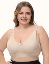 Women Plus Size Cotton Wireless Bra | PRUSES