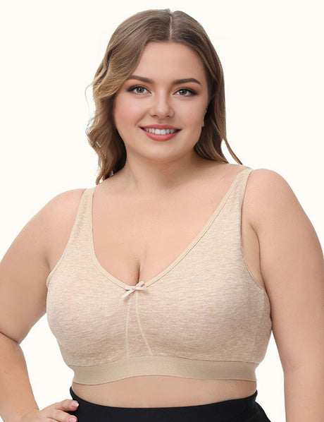 Women Plus Size Cotton Wireless Bra | PRUSES