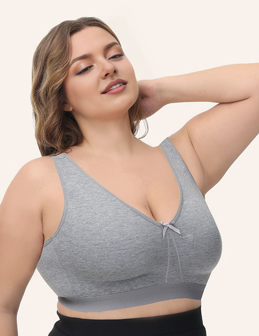 Women Plus Size Cotton Wireless Bra | PRUSES
