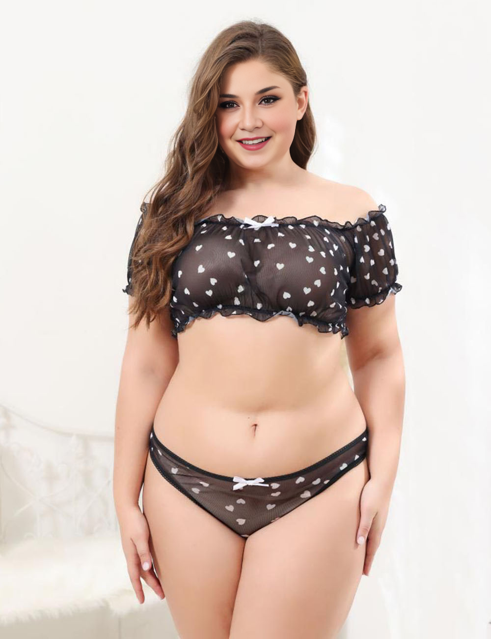 Women Plus Size Cute Girly One Shoulder Sexy Braset-9