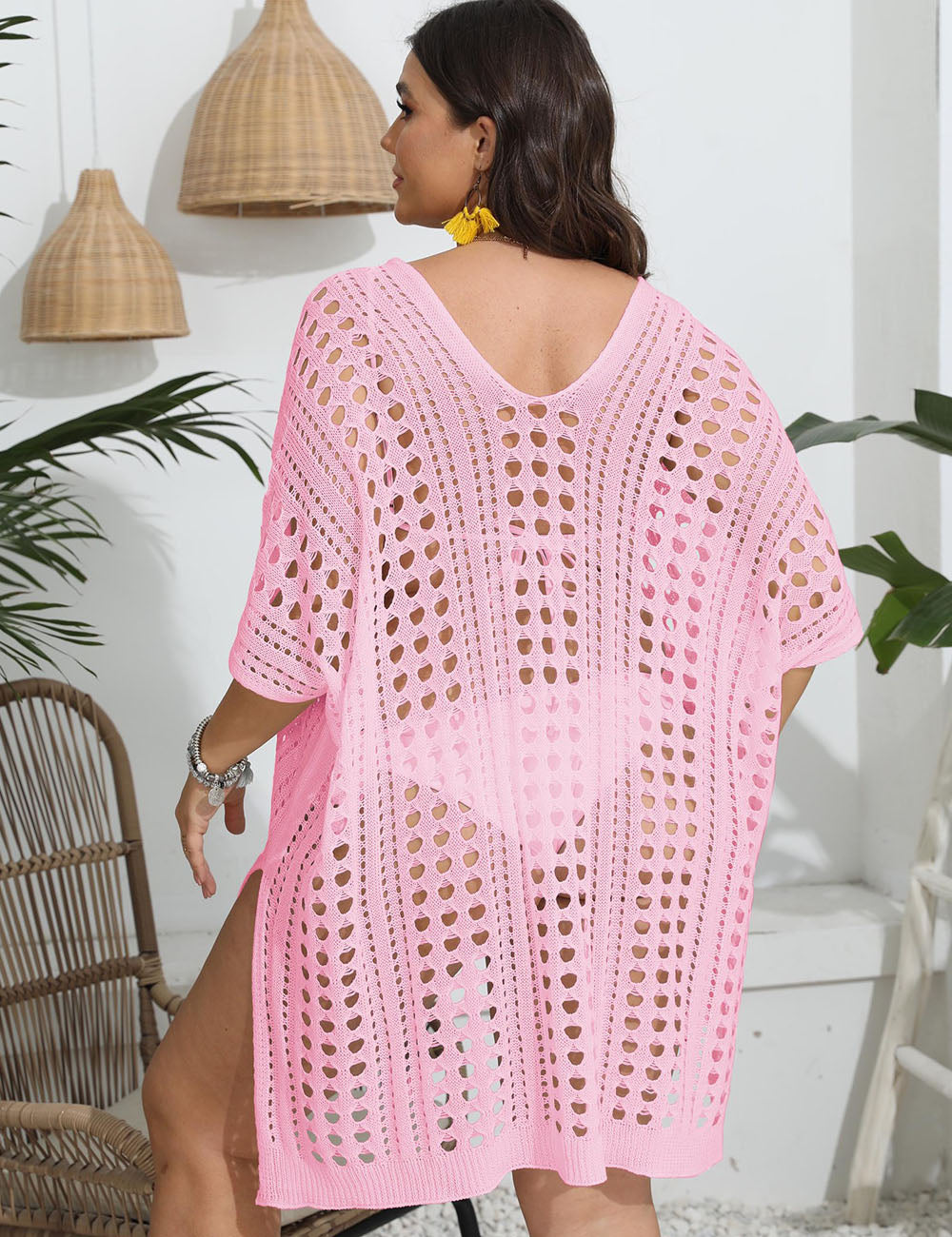 Women_Plus_Size_Deep_V_Knit_Cutout_Bikini_Cover_up_5