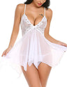 Women Plus Size Deep V Neck Soft Lace Sexy Sheer Mesh Babydoll-8