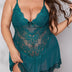 Women Plus Size Deep V Neck Soft Lace  Sexy Sheer Mesh Babydoll125