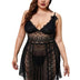 Women Plus Size Deep V Sling Lace Babydoll-1