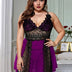 Women Plus Size Deep V Sling Lace Babydoll-3