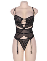 Women Plus Size Delicate Corset Garter Babydoll-4