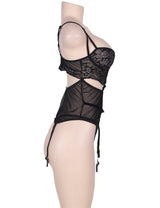 Women Plus Size Delicate Corset Garter Babydoll-5