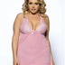 Women Plus Size Elegant Lace Cup Sheer Backless Babydoll-1
