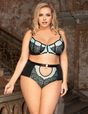 Women Plus Size Exquisite Lace Up Ladies Sexy 2 Piece Underwire Bra Set-3