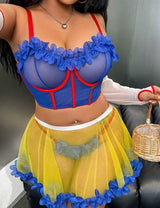 Women Plus Size Fairy Tale Inspired Corset Lingerie Set