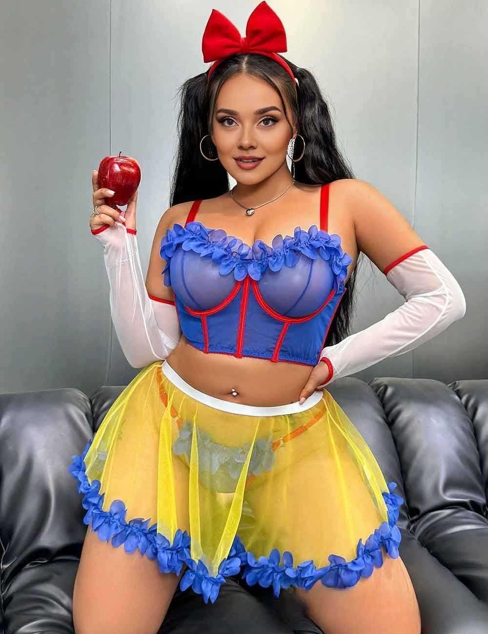 Women Plus Size Fairy Tale Inspired Corset Lingerie Set