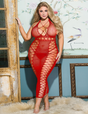 Women Plus Size Fishnet Maxi Dress Halter Full Bodystocking