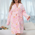 Women Plus Size Flannel Leisure Robe-8