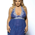 Women Plus Size Floral Embroidery Halter Babydoll-1