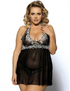 Women Plus Size Floral Embroidery Halter Babydoll