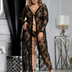 Women Plus Size Floral Lace Gown Sexy Lingerie