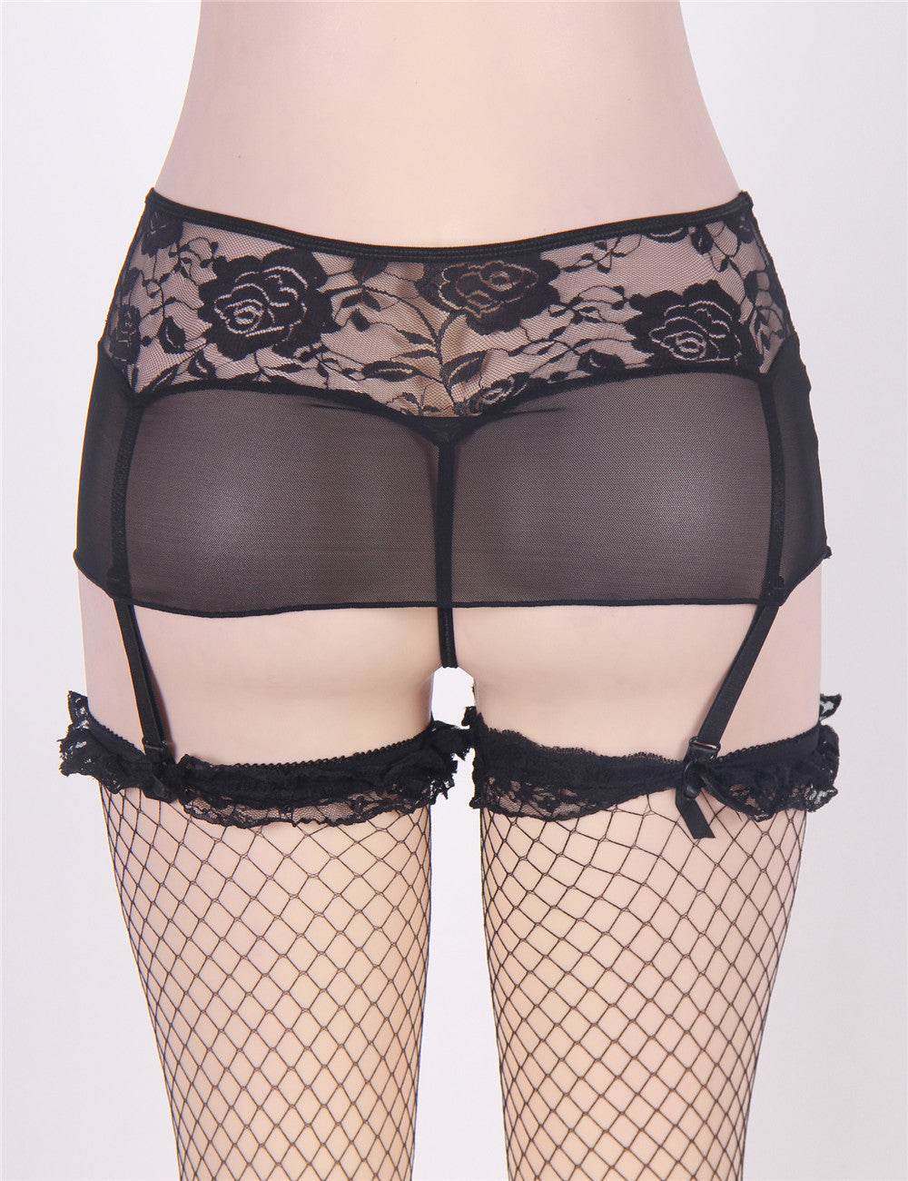 Women Plus Size Floral Lace Sexy Belt Panty Garter Belts - PRUSES