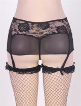 Women Plus Size Floral Lace Sexy Belt Panty Garter Belts-1-5