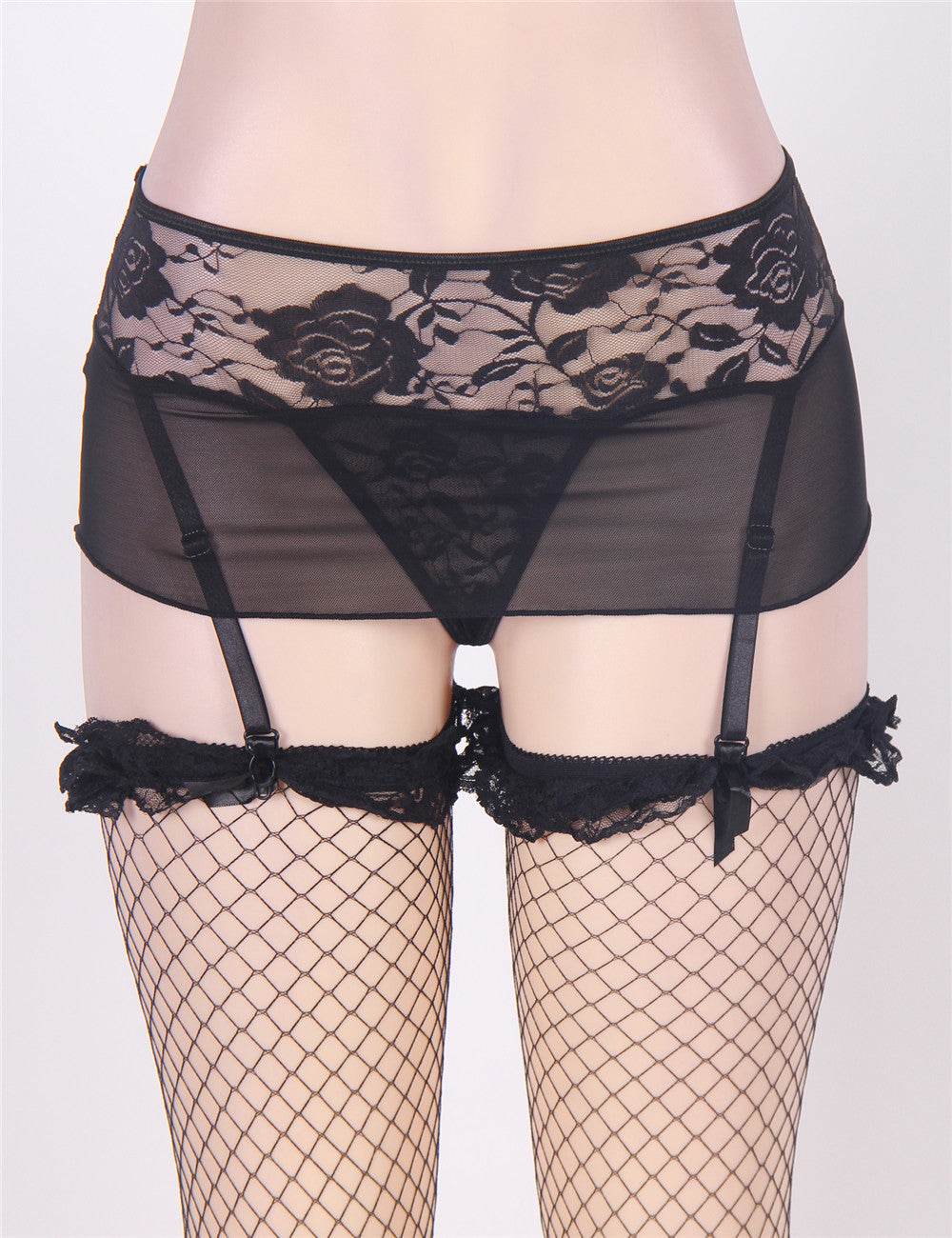 Women Plus Size Floral Lace Sexy Belt Panty Garter Belts - PRUSES