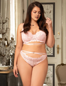 Women Plus Size Floral Lace Underwire Bra Set-5
