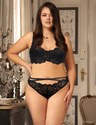 Women Plus Size Floral Lace Underwire Bra Set