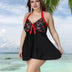 Women Plus Size Floral Print Swimwear Cutout Swimsuit